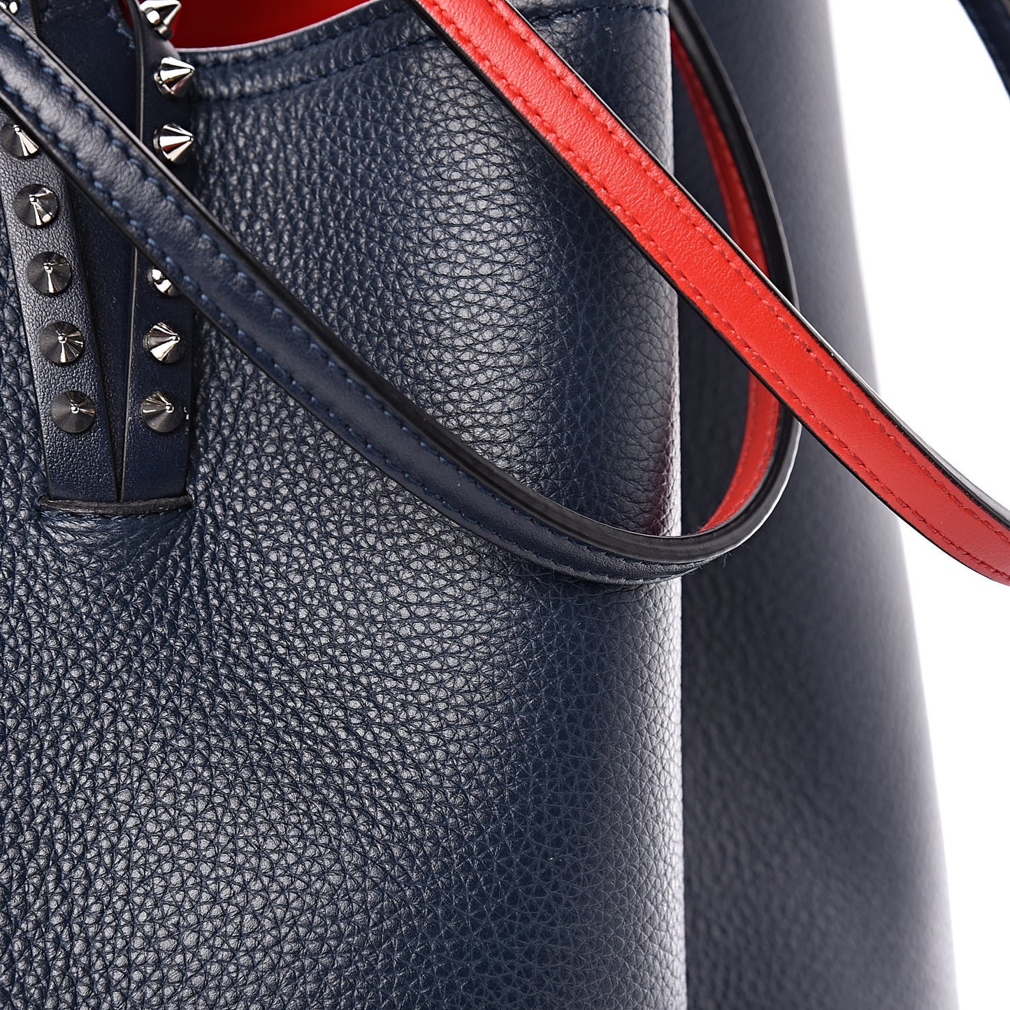 Calfskin Spikes East West Cabata Tote Navy