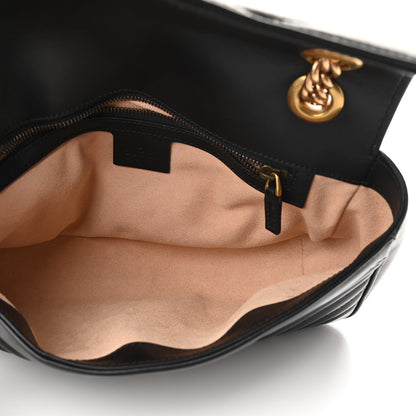 Gucci Calfskin Matelasse Small GG Marmont Shoulder Bag Black 5 of 10