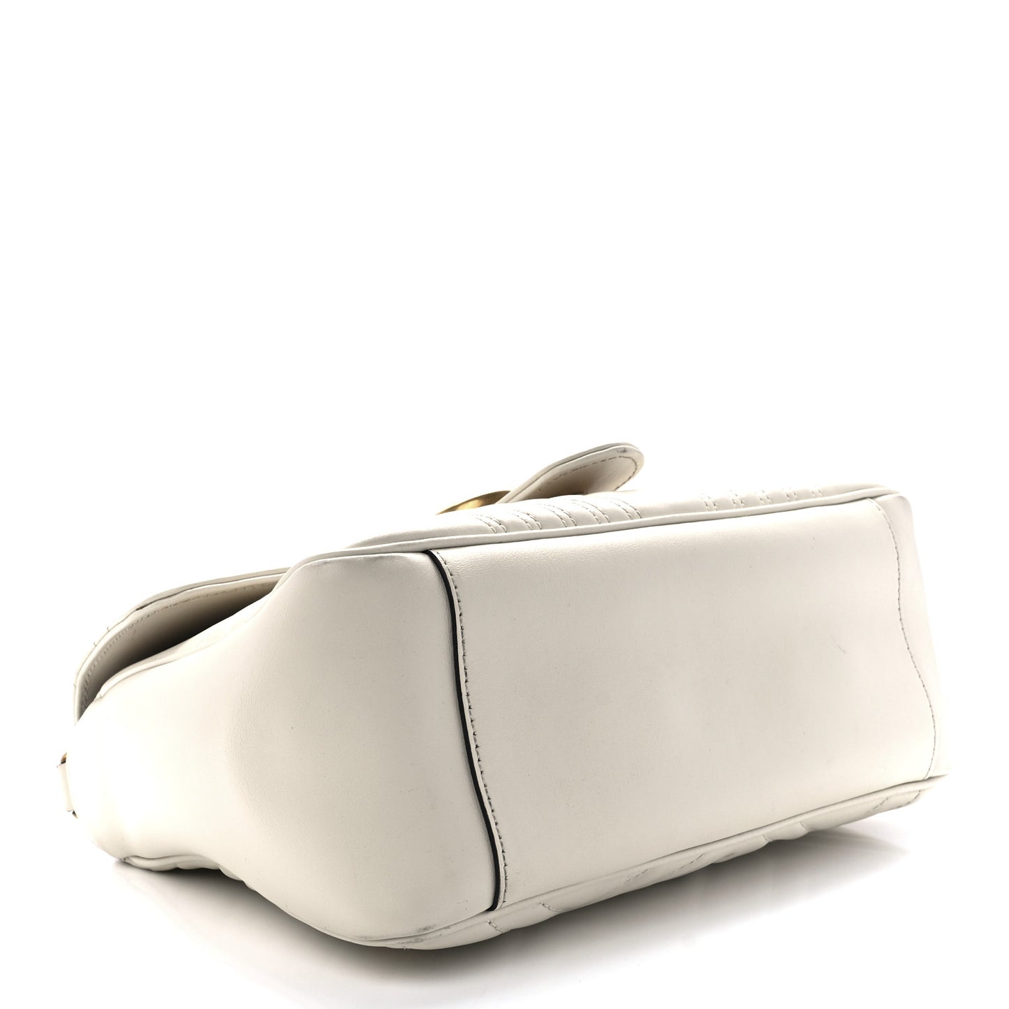 Calfskin Matelasse Small GG Marmont Top Handle Shoulder Bag White