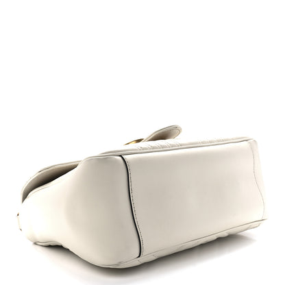 Gucci Calfskin Matelasse Small GG Marmont Top Handle Shoulder Bag White 3 of 13