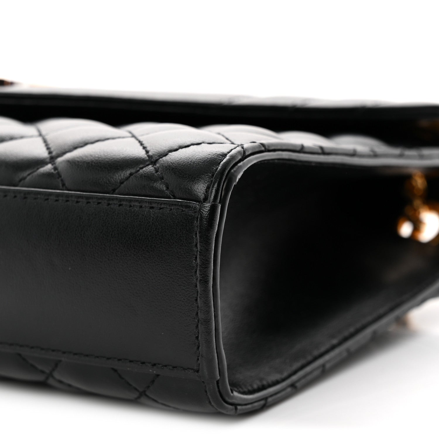 Saint Laurent Lambskin Mixed Matelasse Triquilt Medium Monogram Satchel Black 10 of 13