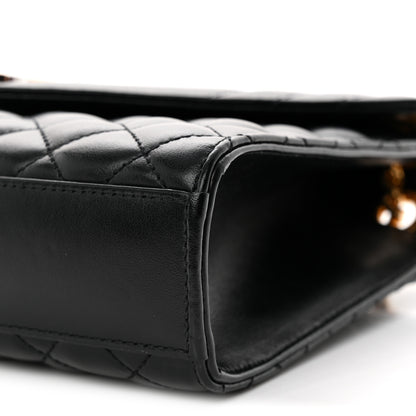 Saint Laurent Lambskin Mixed Matelasse Triquilt Medium Monogram Satchel Black 10 of 13