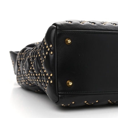 Christian Dior Lambskin Cannage Studded Medium Supple Lady Dior Black 9 of 11