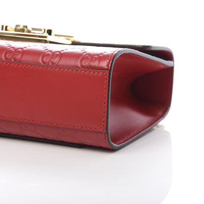 Gucci Guccissima Small Padlock Shoulder Bag Hibiscus Red 10 of 10