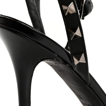 Valentino Garavani Nappa Rockstud Ankle Strap 100mm Sandals 37 Black 8 of 11