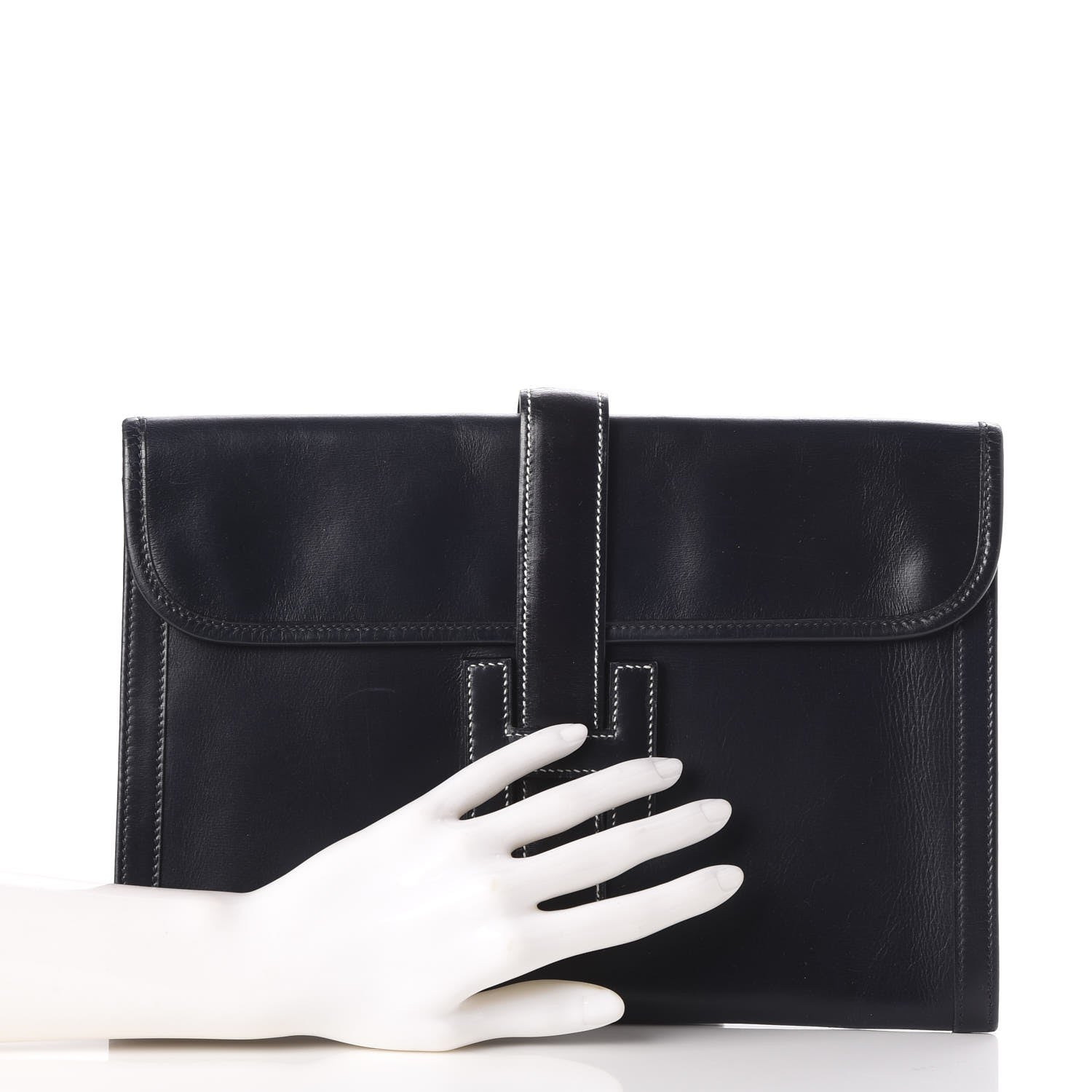 Hermes Box Calf Jige PM Clutch Black 2 of 9