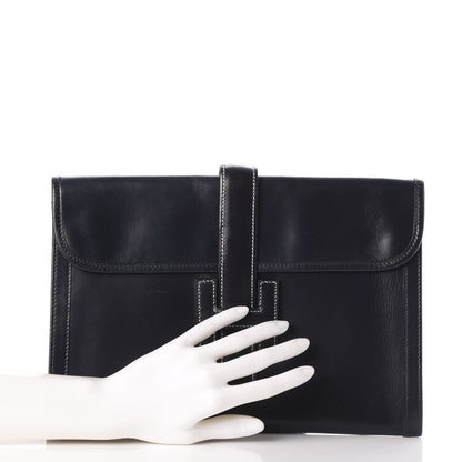 Hermes Box Calf Jige PM Clutch Black 2 of 9