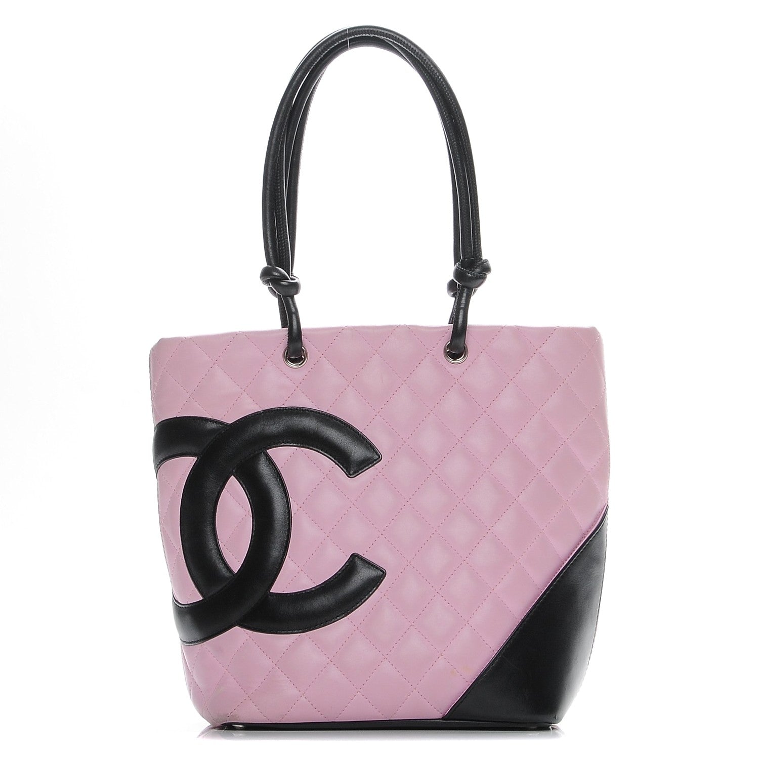 Chanel Calfskin Quilted Medium Cambon Tote Pink Black 1 of 12