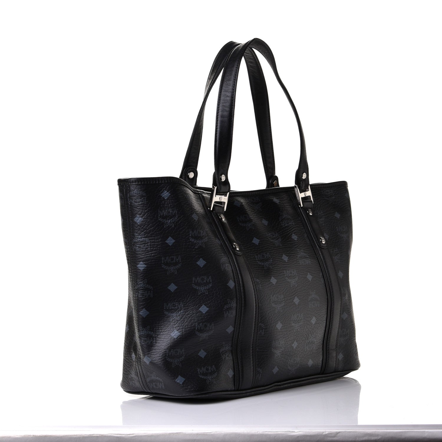MCM Visetos Shopping Tote Black 2 of 6
