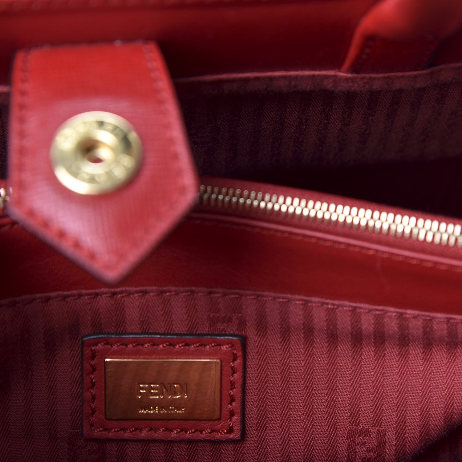 Fendi Vitello Elite Flamingo Petite 2Jours Tote Mattone 9 of 10