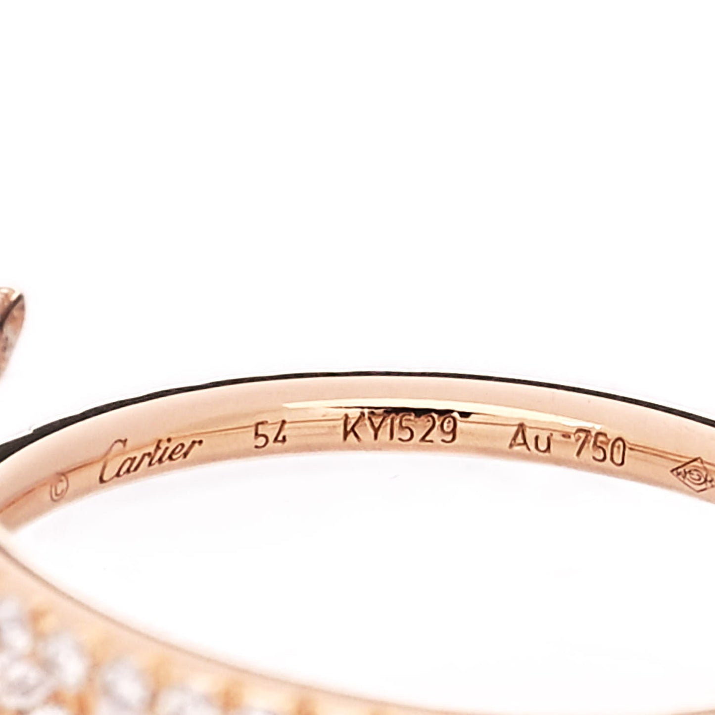 18K Pink Gold Diamond Juste Un Clou Paved Ring 54 7