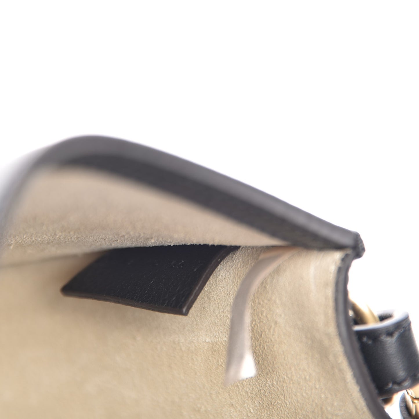 Calfskin Suede Small Nile Bracelet Bag Black