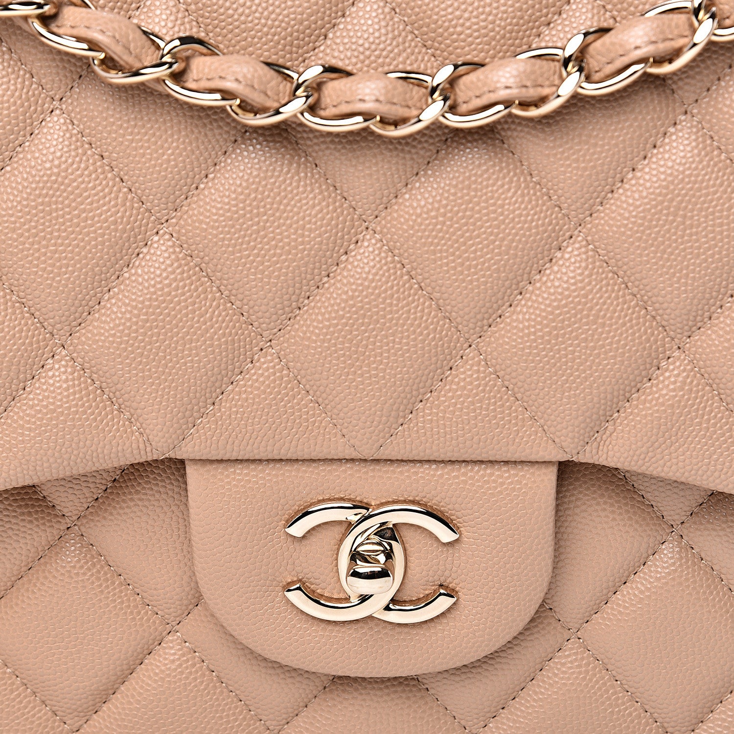 Chanel Caviar Quilted Jumbo Double Flap Beige Clair 9 of 13