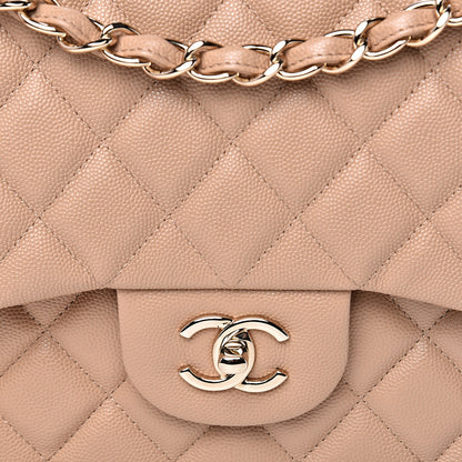 Chanel Caviar Quilted Jumbo Double Flap Beige Clair 9 of 13