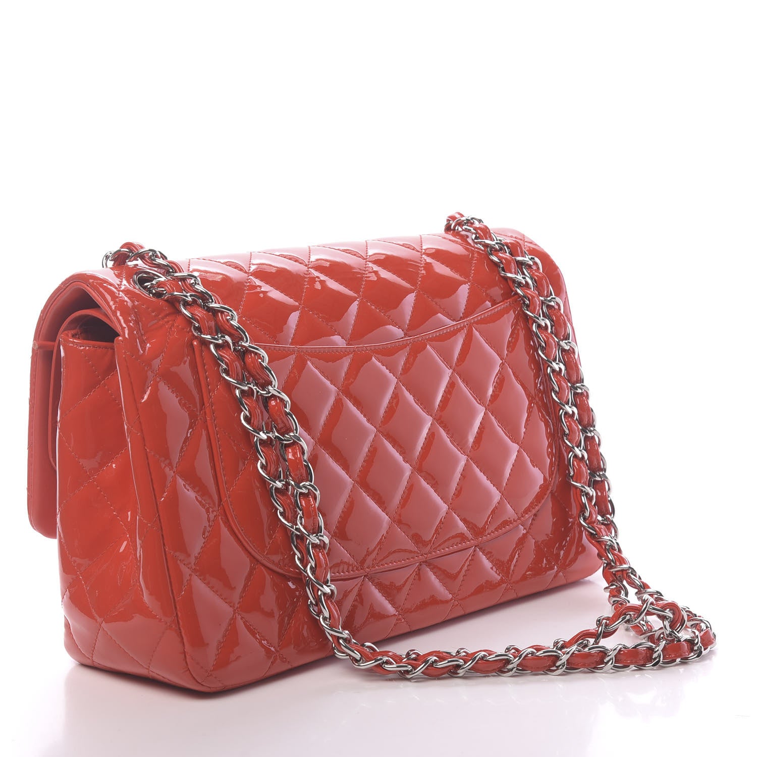 Chanel Patent Quilted Jumbo Double Flap Red 3 of 10
