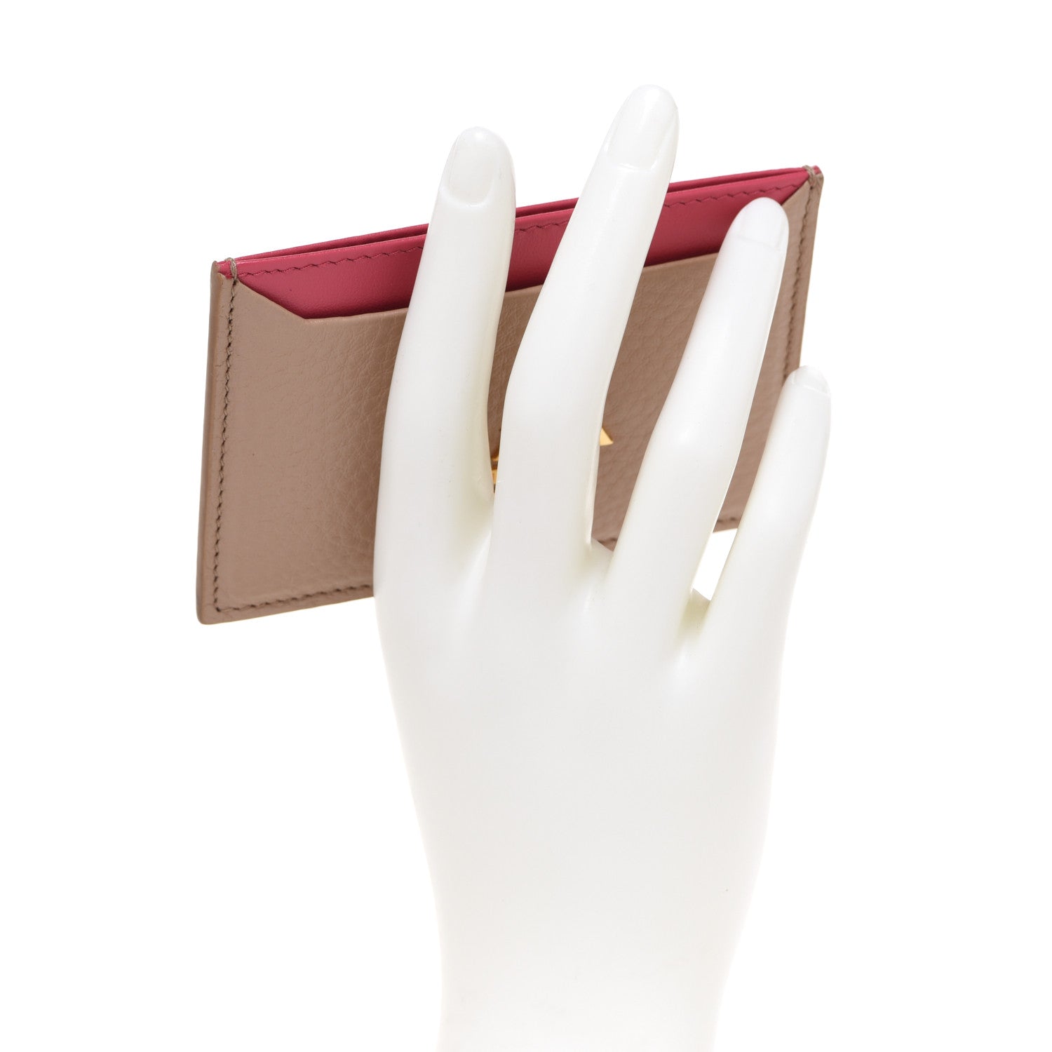Prada Daino Colour Card Holder Cammeo Peonia 2 of 8