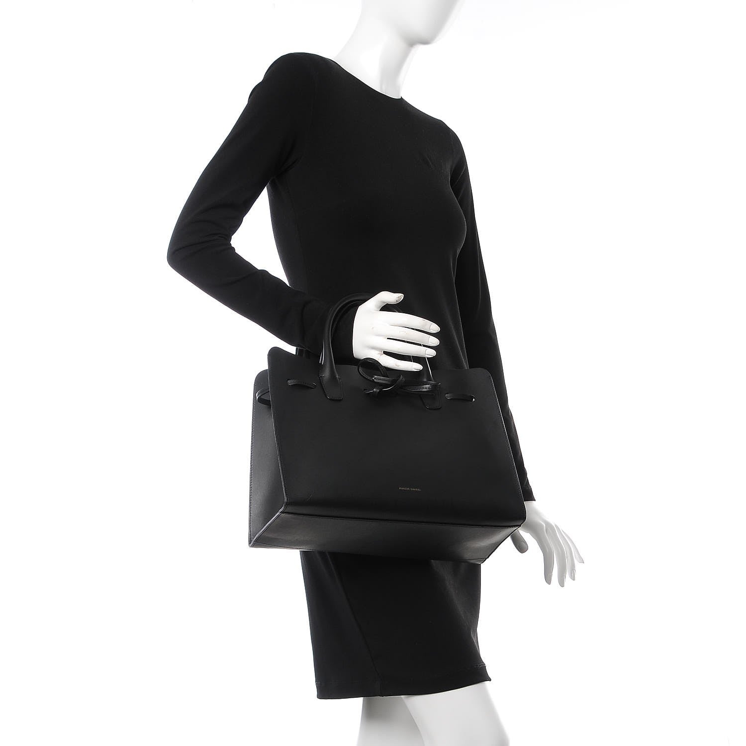 Mansur Gavriel Calfskin Sun Bag Black Blue 3 of 7
