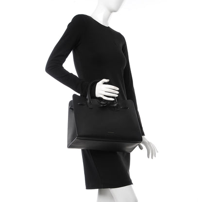 Mansur Gavriel Calfskin Sun Bag Black Blue 3 of 7