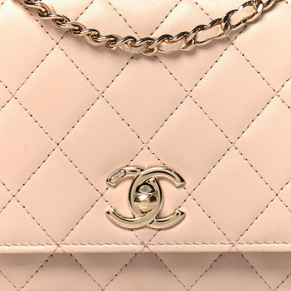 Chanel Lambskin Quilted Trendy CC Wallet On Chain WOC Light Beige 9 of 12