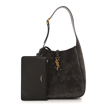 Saint Laurent Suede Small Le 5 A 7 Soft Hobo Urban Grey 3 of 13
