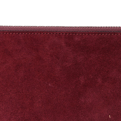 Gucci GG Supreme Monogram Blooms Suede Large Zip Pouch Beige Multicolor Dry Rose 11 of 11