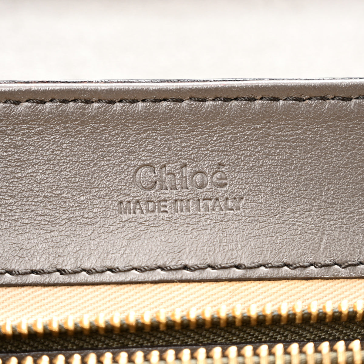 Chloe Calfskin Crocodile Embossed Small C Double Carry Profound Brown 6 of 15