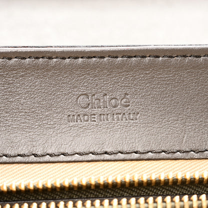Chloe Calfskin Crocodile Embossed Small C Double Carry Profound Brown 6 of 15