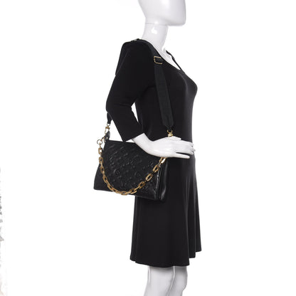 Louis Vuitton Lambskin Embossed Monogram Coussin PM Black 2 of 9