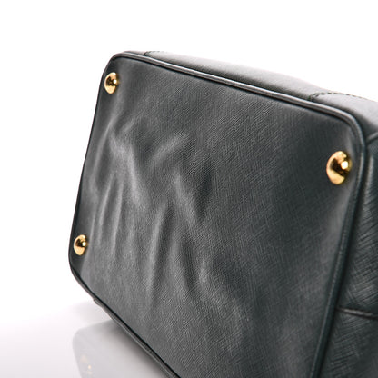 Prada Saffiano Lux Bi-Color Large Galleria Double Zip Tote Smeraldo Lauro 10 of 10