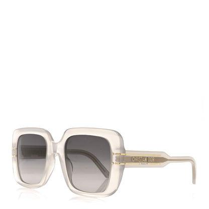 Christian Dior Acetate Diorsignature S11I Square Sunglasses Transparent Shiny Beigegradient Smoke 1 of 6