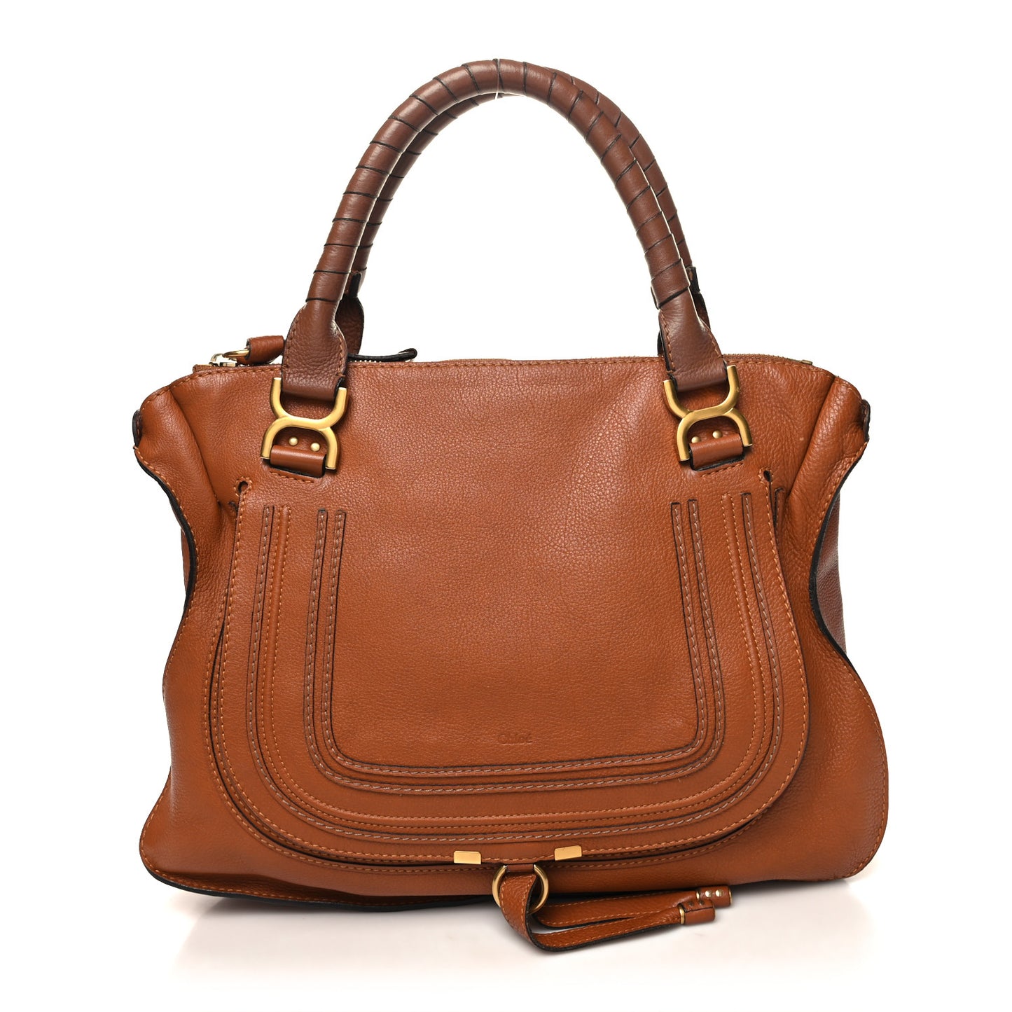 Calfskin Large Marcie Satchel Tan