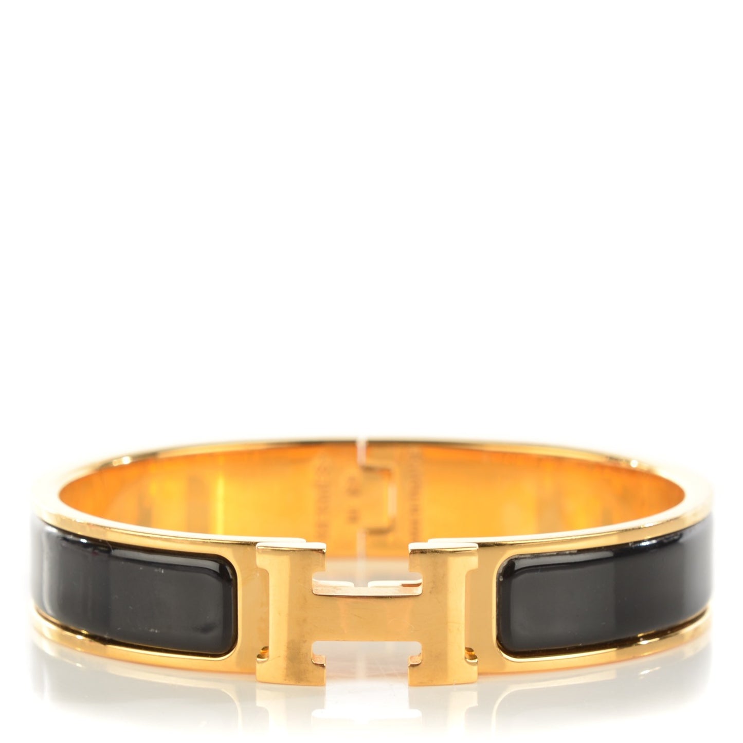 Enamel Narrow Clic Clac H Bracelet 65 Black