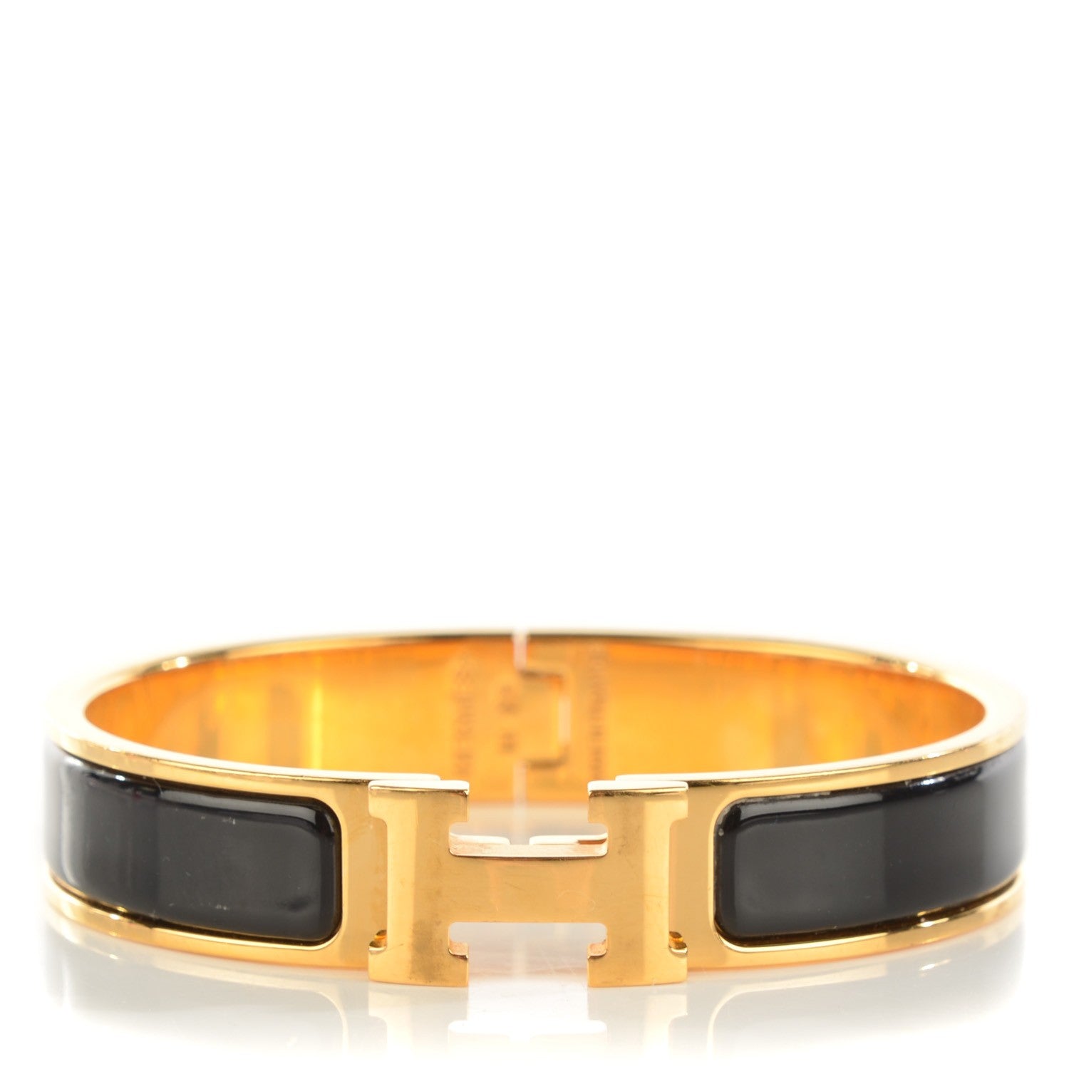 Hermes Enamel Narrow Clic Clac H Bracelet 65 Black 1 of 5