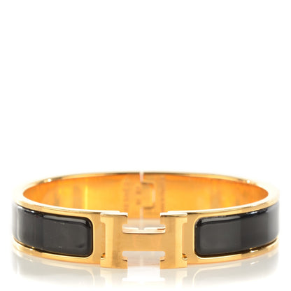 Hermes Enamel Narrow Clic Clac H Bracelet 65 Black 1 of 5