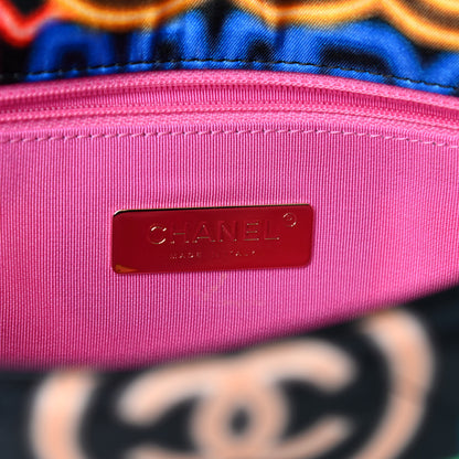 Chanel Fabric Printed Medium Chanel 19 Flap Black Multicolor 6 of 10