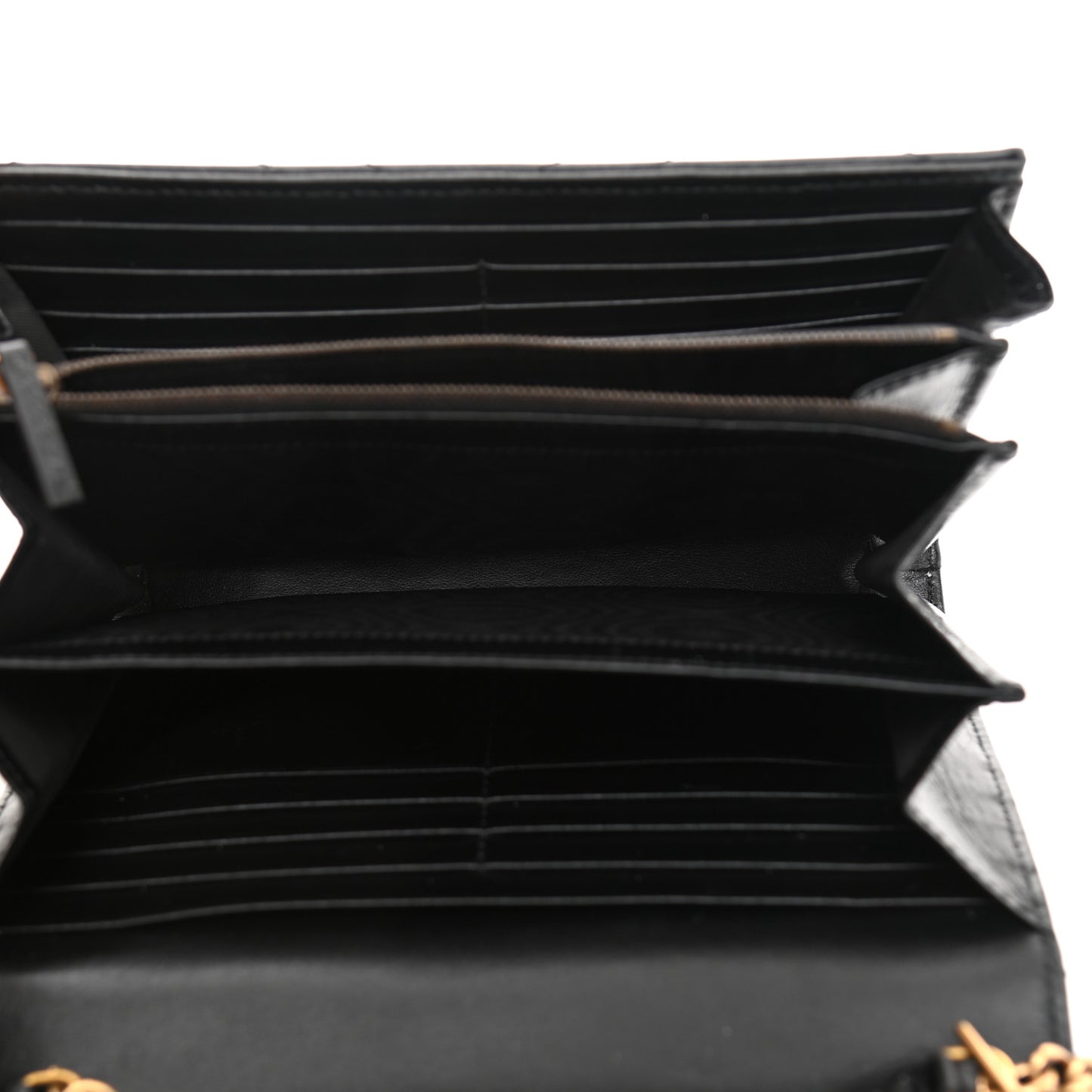 Calfskin Matelasse GG Marmont Chain Wallet Black