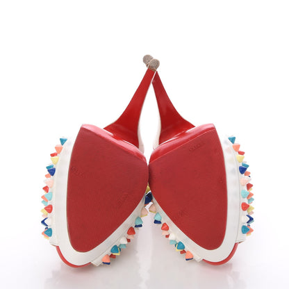 Christian Louboutin Matte Calf Lady Peep Spikes 150 Pumps 36 White Multi 5 of 12