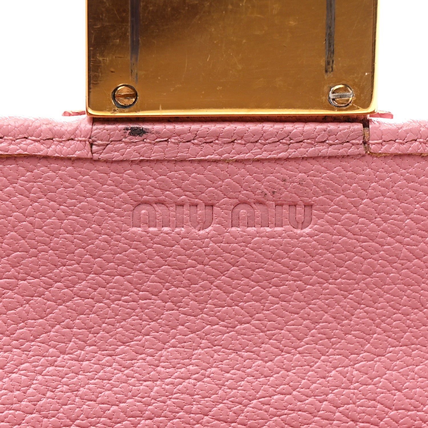 Miu Miu Goatskin Madras Bicolor Wallet On Chain Rosa Gemma 7 of 11