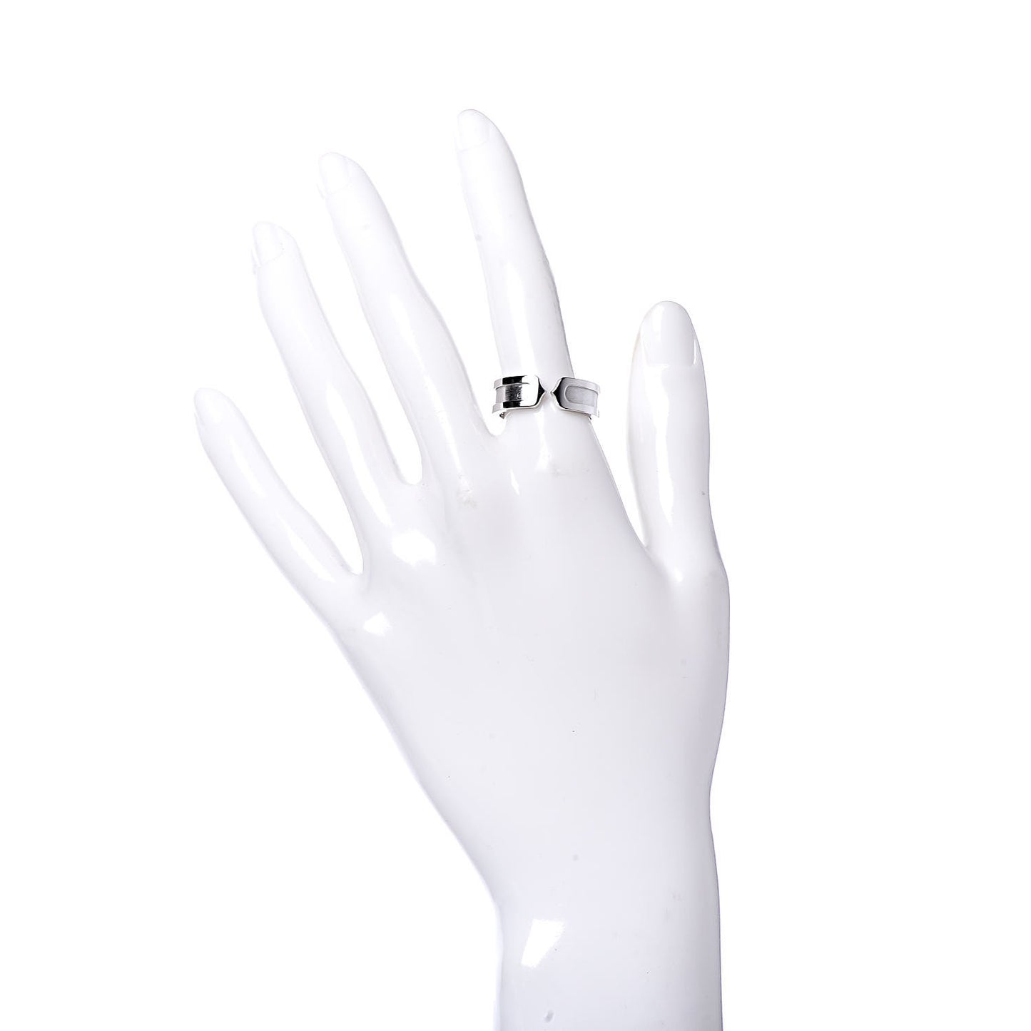 18K White Gold 6.5mm C De Ring 56 7.5
