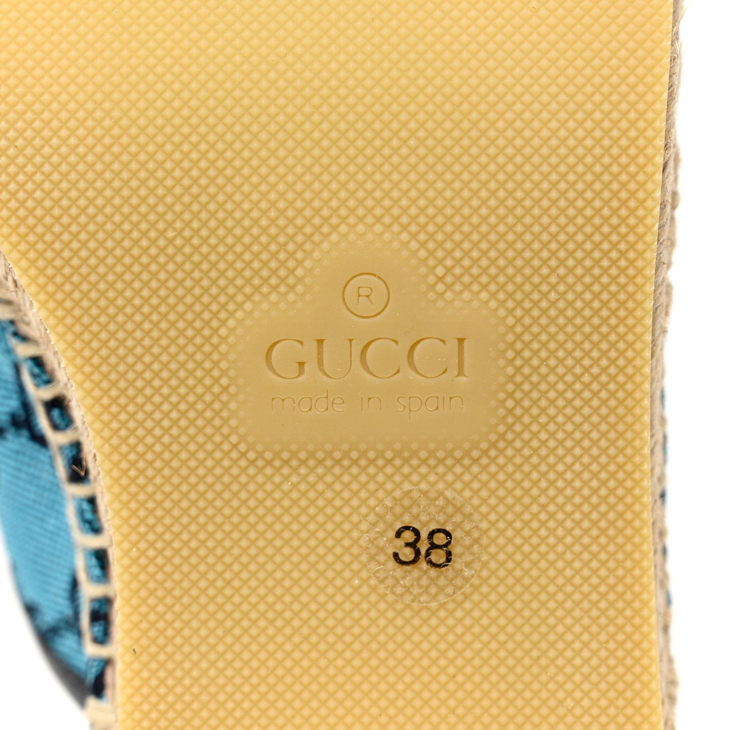 Gucci Monogram Multicolor Criss Cross Espadrille Sandals 38 Light Blue 7 of 12