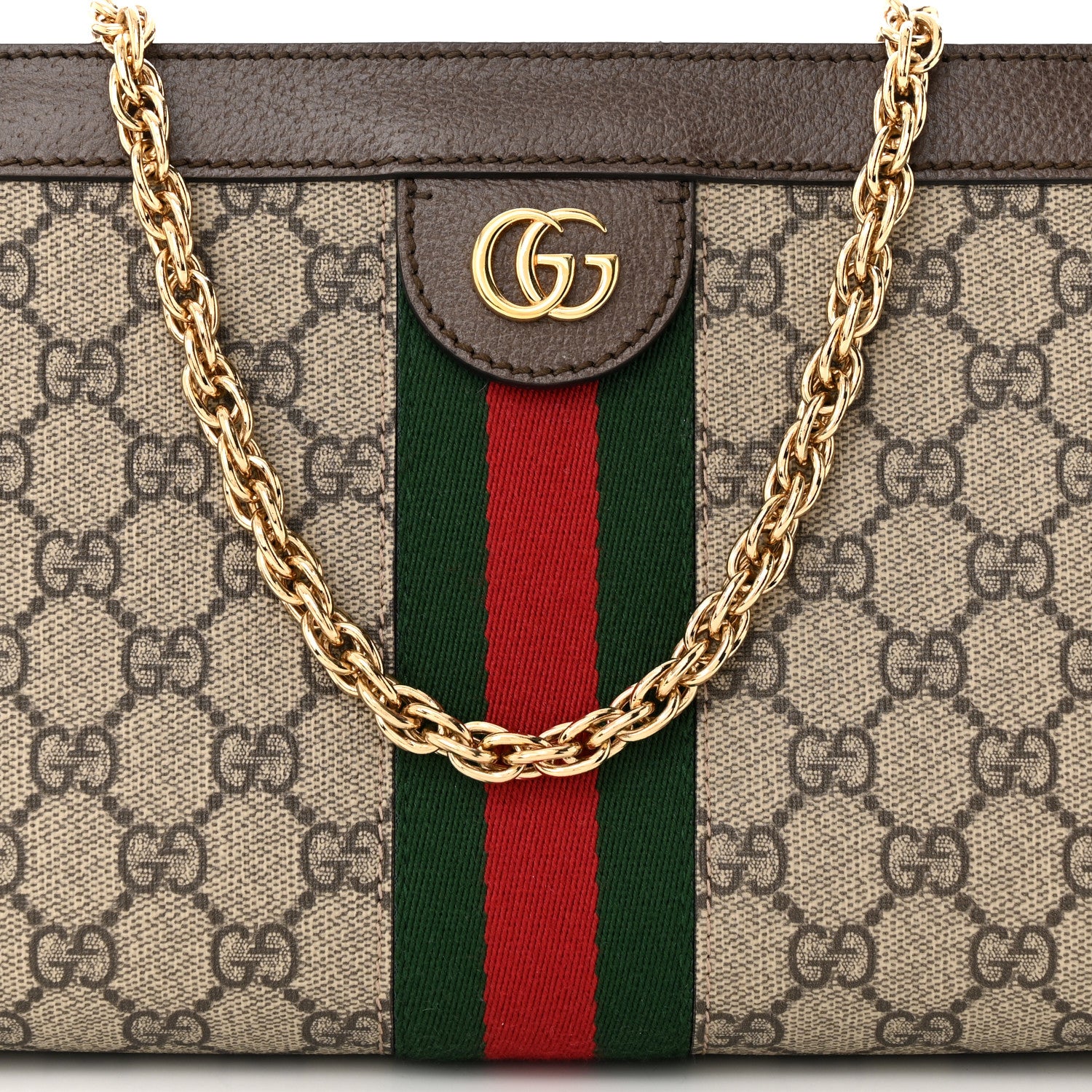Gucci GG Supreme Monogram Web Small Ophidia Chain Shoulder Bag Brown 8 of 10
