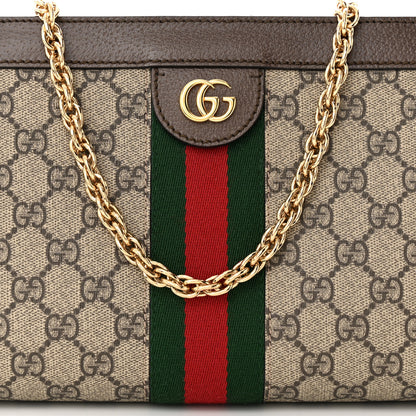 Gucci GG Supreme Monogram Web Small Ophidia Chain Shoulder Bag Brown 8 of 10