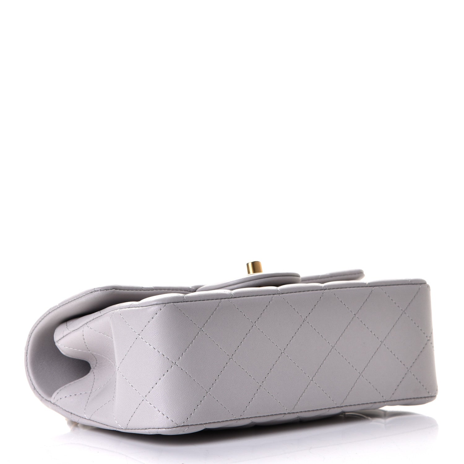Chanel Lambskin Quilted Mini Top Handle Rectangular Flap Grey 3 of 4