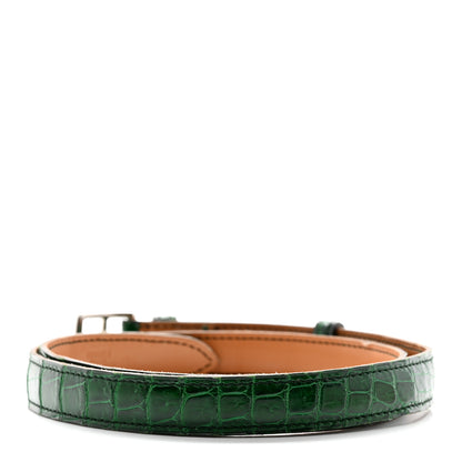 Hermes Shiny Crocodile Porosus 18mm Etriviere Belt 70 28 Vert Emeraude 2 of 16