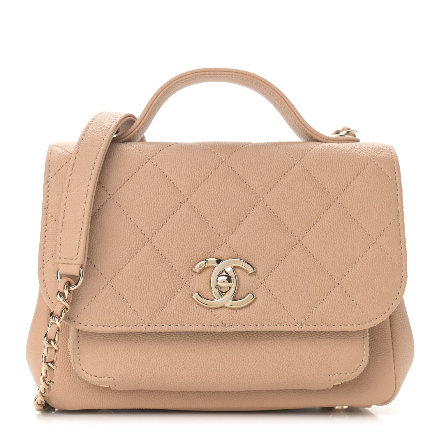 Chanel Caviar Quilted Small Business Affinity Flap Beige 1 of 9