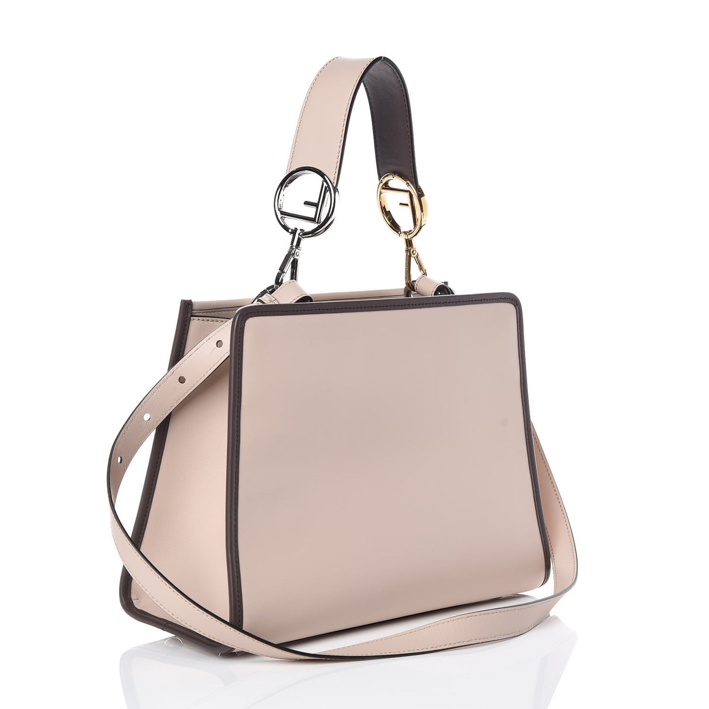Vitello Century Opaco F is Fendi Bi-Color Small Runaway Satchel Soap Moresco