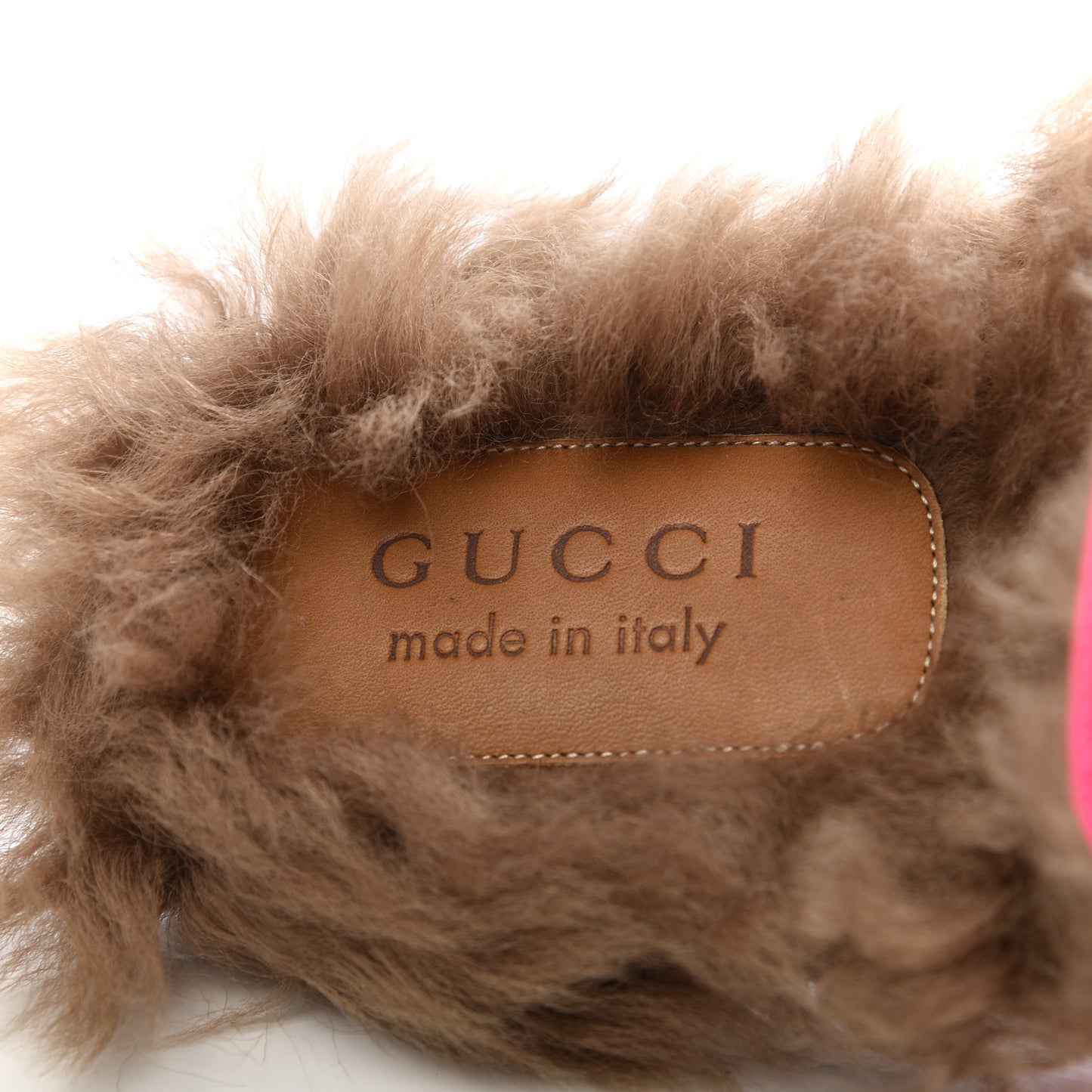 Calfskin Fur Mens Princetown Slippers 11 Fuxia Fluo Natural