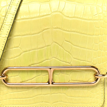 Hermes Matte Alligator Mini Sac Roulis Jaune Bourgeon 8 of 10