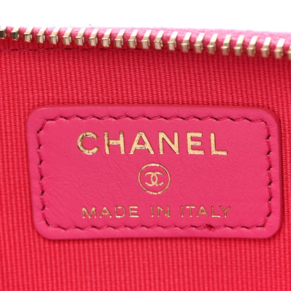 Chanel Caviar Quilted Zip Card Holder Wallet Pink 6 of 8