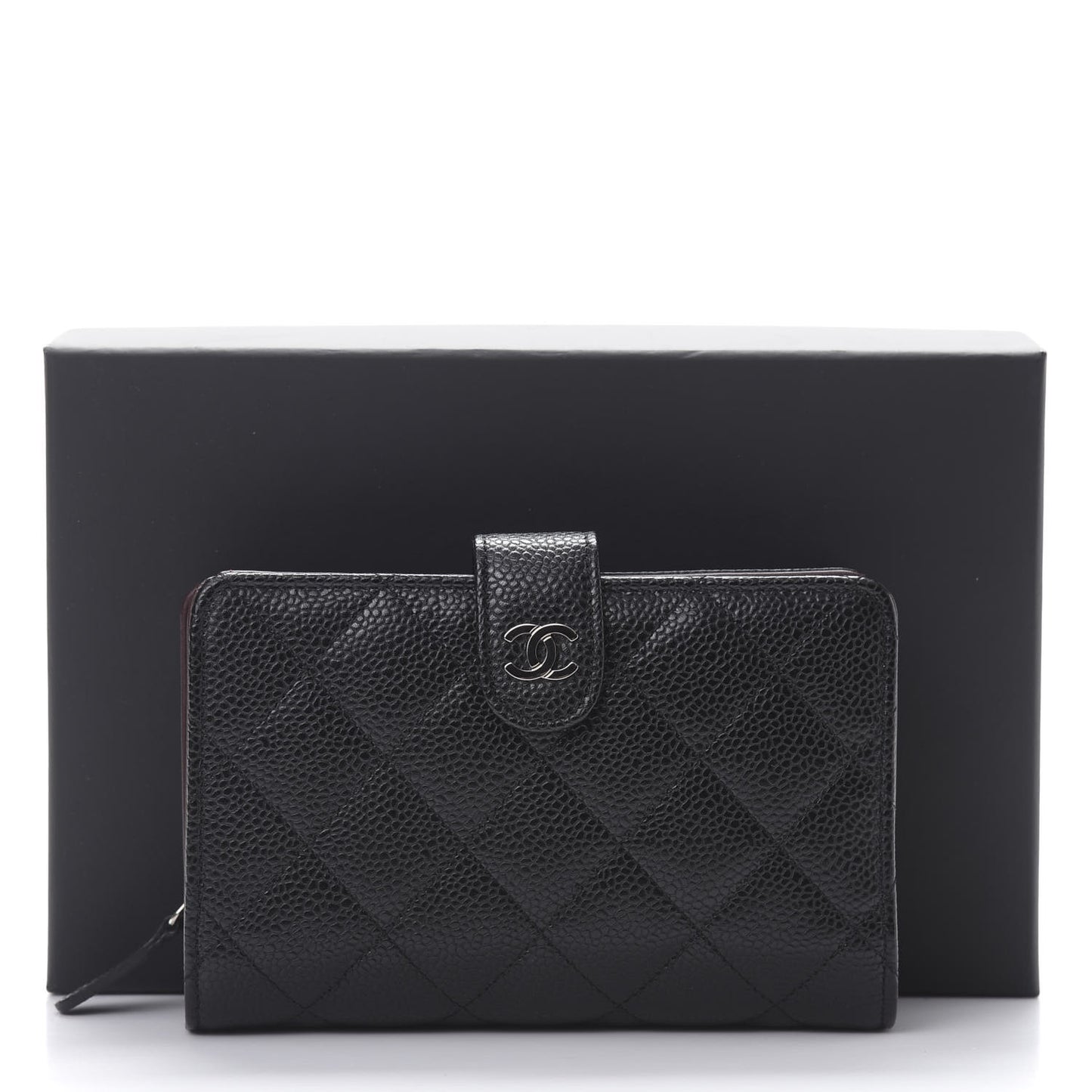 Caviar Quilted CC French Wallet Black